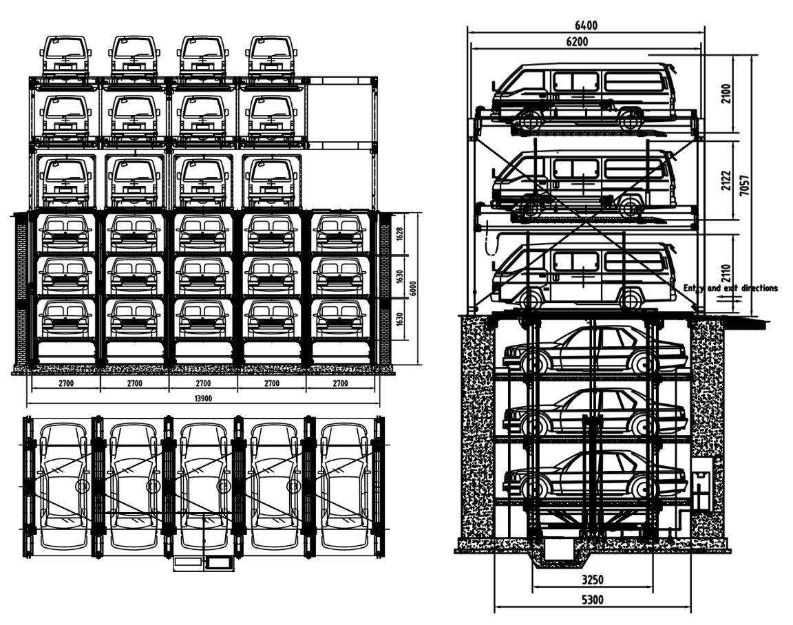 bdp puzzle parking system with underground levels mutrade china