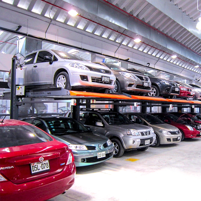 High-density automated parking system in a constrained urban environment